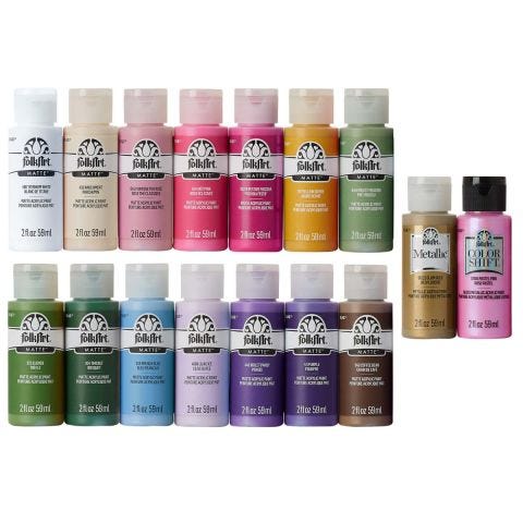 FolkArt ® Acrylic Colors Value Paint Set - Countryside Cottage, 16 Colors - 13512
