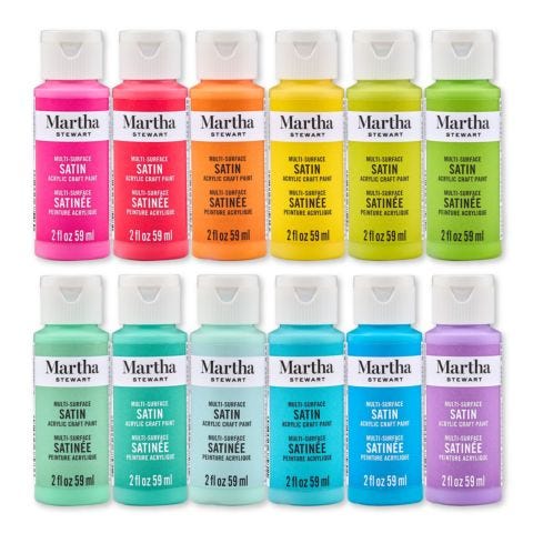 Martha Stewart™ Solar Brights - Multi-Surface Satin Paint Set - 12 pc. - 68663